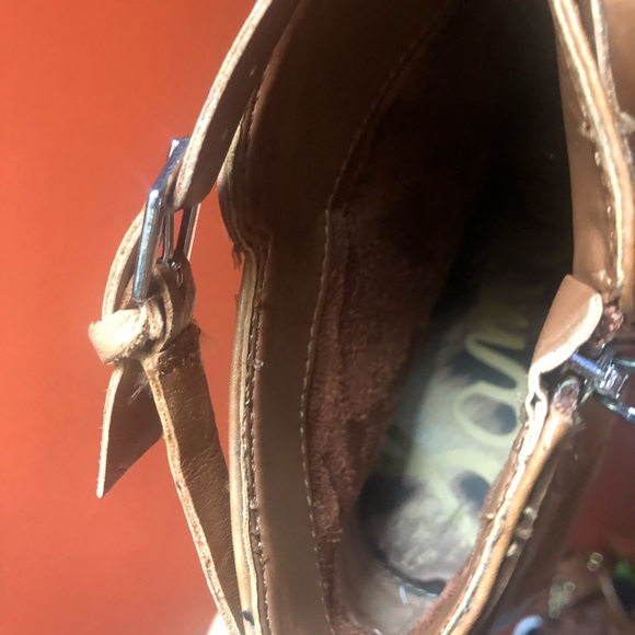 ❤️Sam Edelman Maddox Camel Leather Upper Ankle Booties 8.5 - Picture 10 of 12